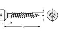 100 Spanplattenschrauben 3,5x15 Senkkopf mit Pozidrive, verzinkt