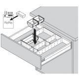 Blum Orga-Line Facheinteilungssystem (Schalen und zusätzliche Fachteiler nicht im Lieferumfang enthalten, bitte bei Bedarf extra bestellen)