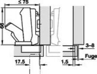 Blum ClipTop Möbelscharnier Weitwinkel 71T6650 Mittenanschlag