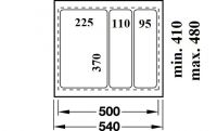 Cutlery tray plastic white for 60 cm cupboard width