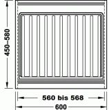 Lichte Schrankbreite: 560mm bis 568mm