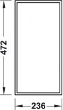 Maße: Breite 23,6 cm, Tiefe 47,2 cm, Höhe 11 cm