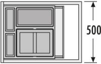 Hailo 3630-50 XXL, Mülltrennsystem für vorhandenen Frontauszug mit 50 cm Schrankbreite