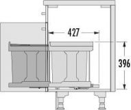 Hailo Solo 363500 - Large-volume built-in waste bin for 30 cm cupboard widths