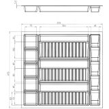 Vícesezónní vložka plastová stříbrno-šedá pro šířku skříňky 60 cm