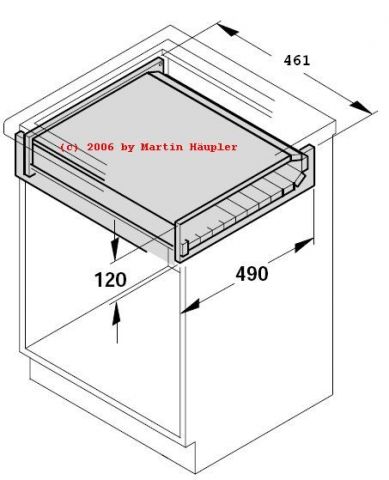 Hailo Einbau-Ausziehtisch Rapid 3845-10,  50cm Schrankbreite