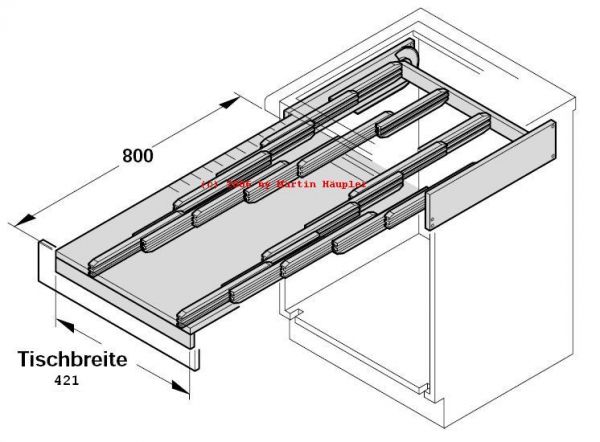 Hailo Einbau-Ausziehtisch Rapid 3845-10,  50cm Schrankbreite