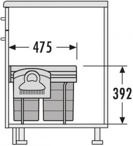 Hailo Raumspar-Tandem-Comfort 3642-23, Abfallsammler