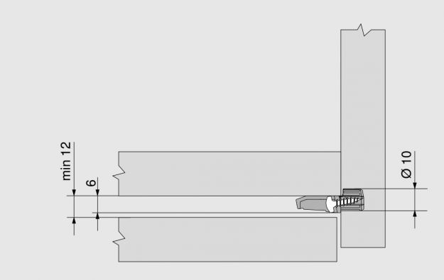 Bodenabstützwinkel Z96.2011 für Blum Tandembox Antaro