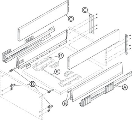 Schubladenbausatz Merivobox E mit BoxCap