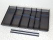 Cutlery tray plastic, translucent black - injection moulding technique - for cabinets with 90 cm