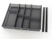 Cutlery tray plastic, translucent black, injection moulding technique - for cabinets with 100 cm