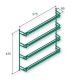 High-quality spice rack, chrome-plated, for wall units from 45 cm wide